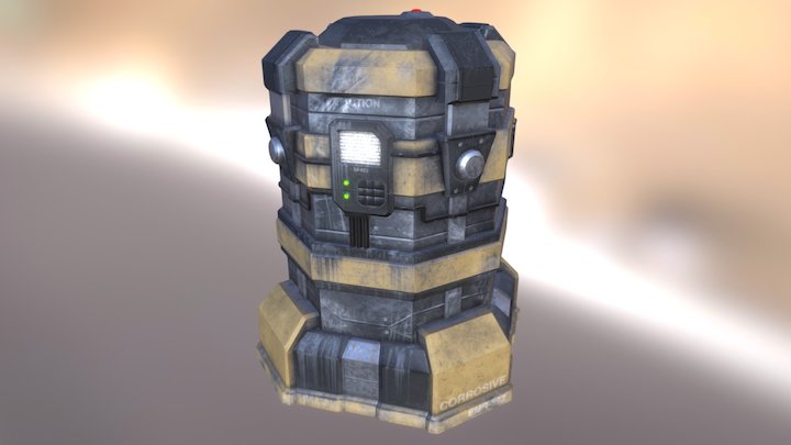 Sci-Fi Leaking Crate 3D Model