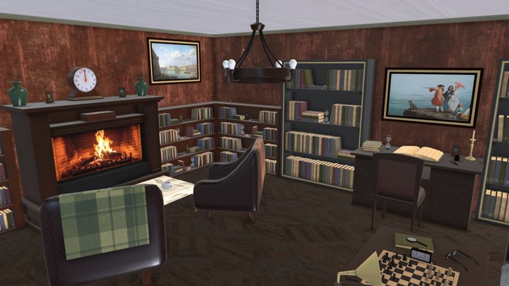 GAME READY VINTAGE LIVING ROOM – Free 3D Model STL