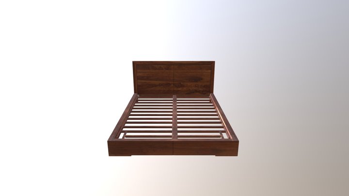 EVOK-OSAGE-SOLID-WOOD-QUEEN-BED 3D Model
