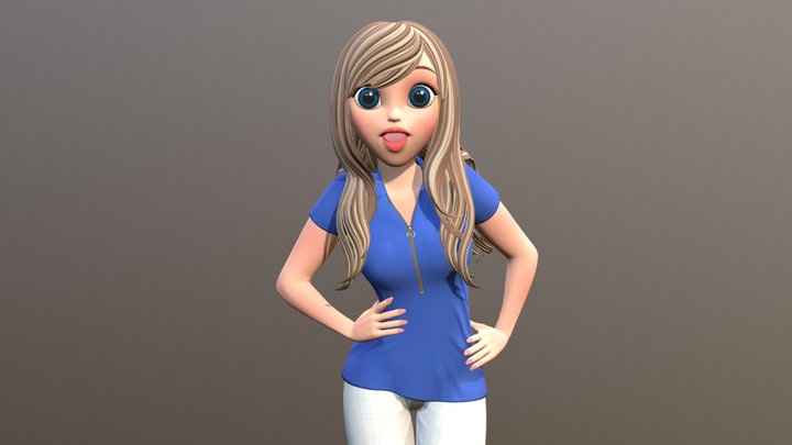 Cartoon Girl_pose1 3D Model