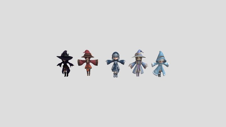 Mage Chibi Pack 3D Model