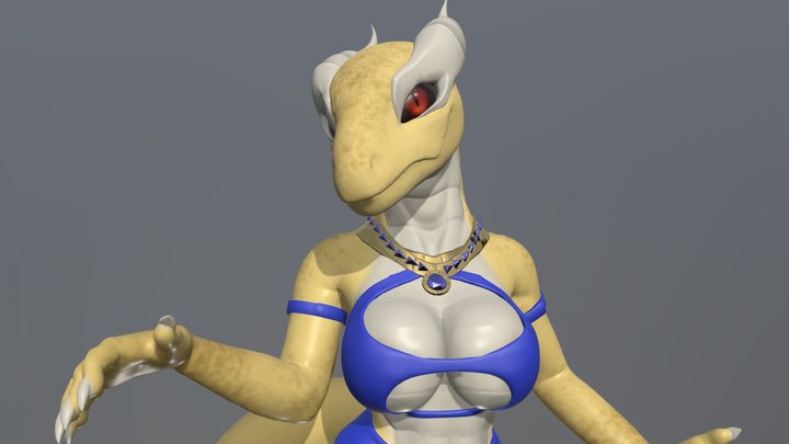 Lizard Girl 3D Model
