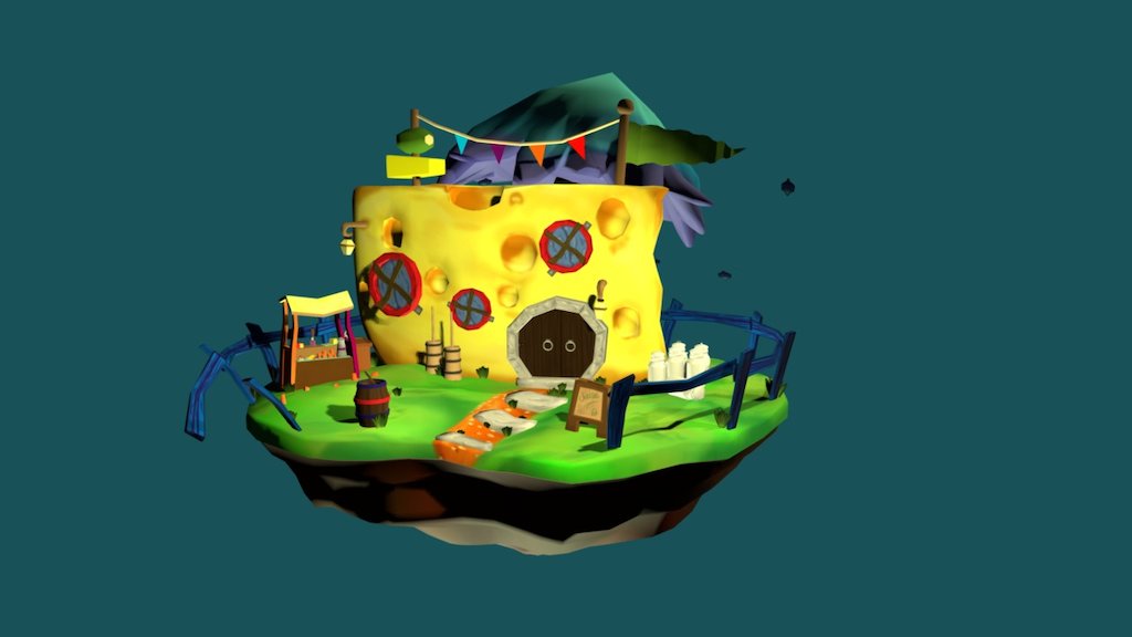 Cheese Corner Shop - 3D model by julie_juu [5b2c2f6] - Sketchfab