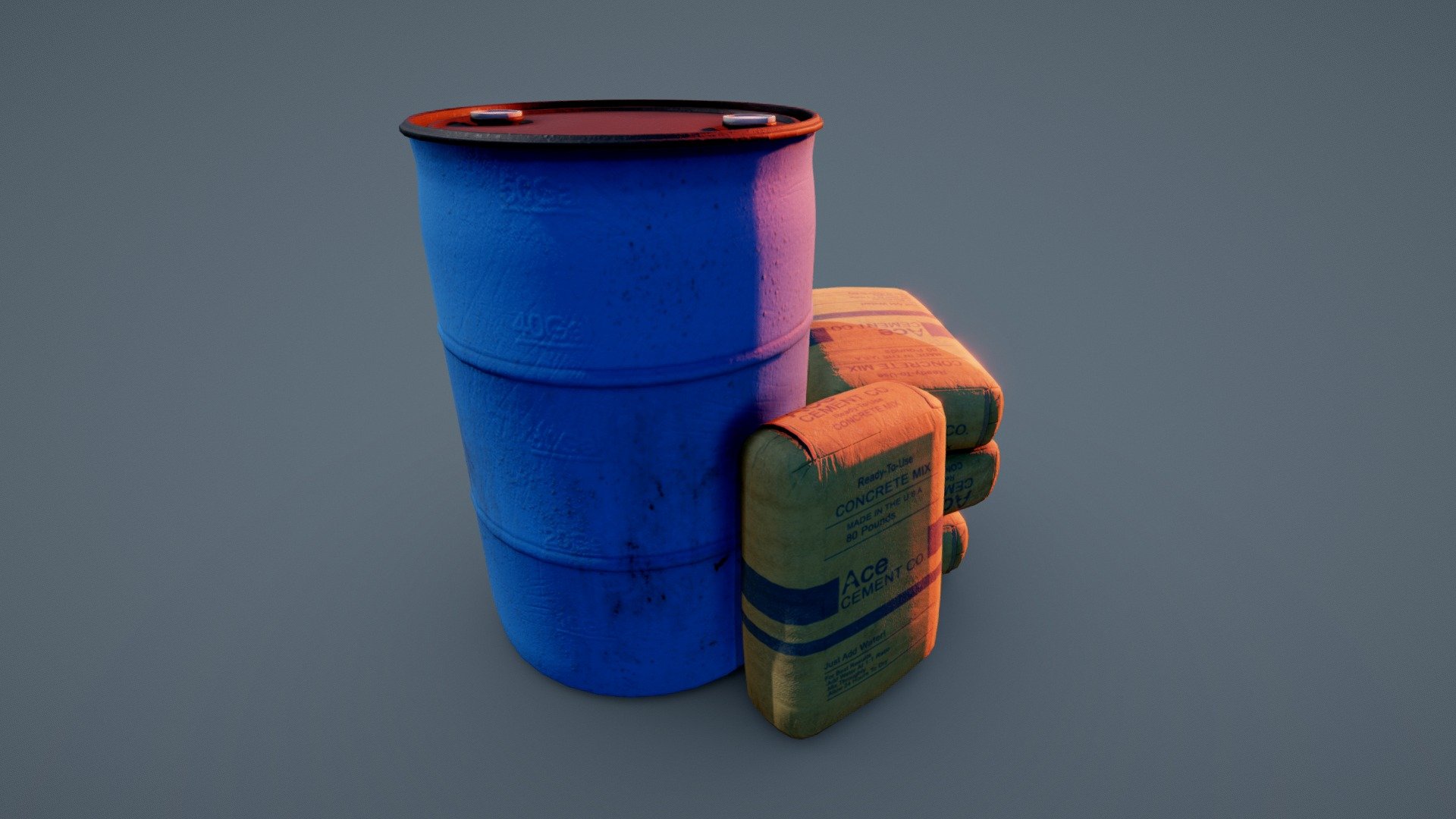 Water Barrel & Concrete Mix - Buy Royalty Free 3D model by Chris ...