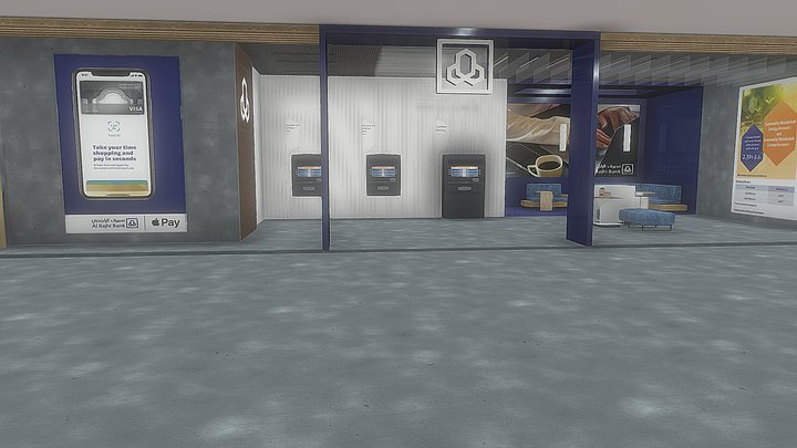 Bank_interior_VR 3D Model