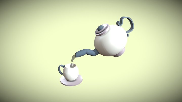 Teapot and teacup 3D Model