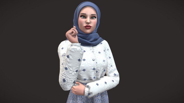 Sara Muslim Girl 3D Model