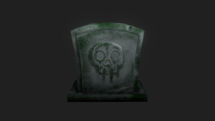 Stylized Grave Skull 3D Model