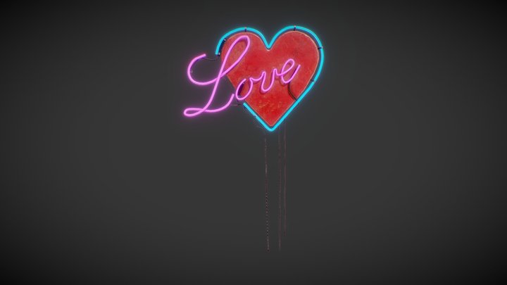 Love Neon Sign v2 3D Model
