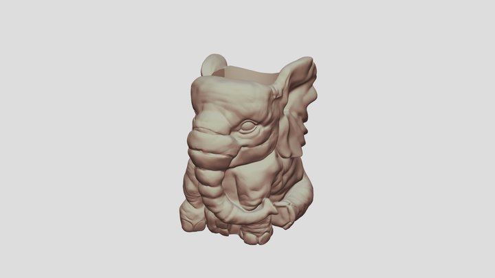 Elephant Pot 3D Model
