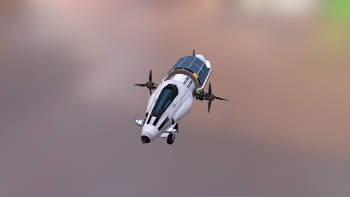 Solar plane with discreet parts 3D Model