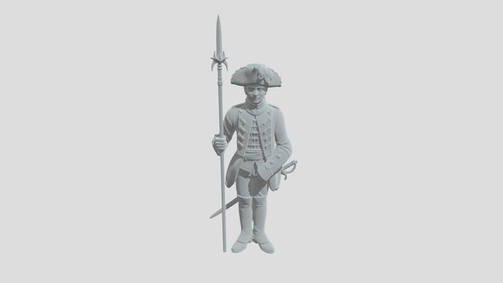Spanish Succession War Officer 3D Model