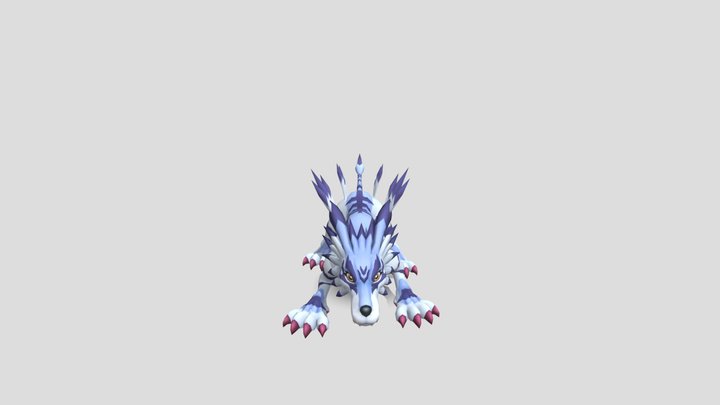 Garurumon - gabumon line - digimon 3D Model