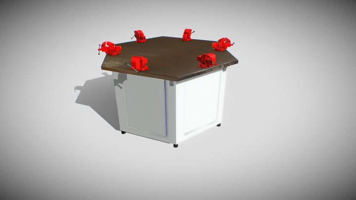 Bancada hexagonal 3D Model