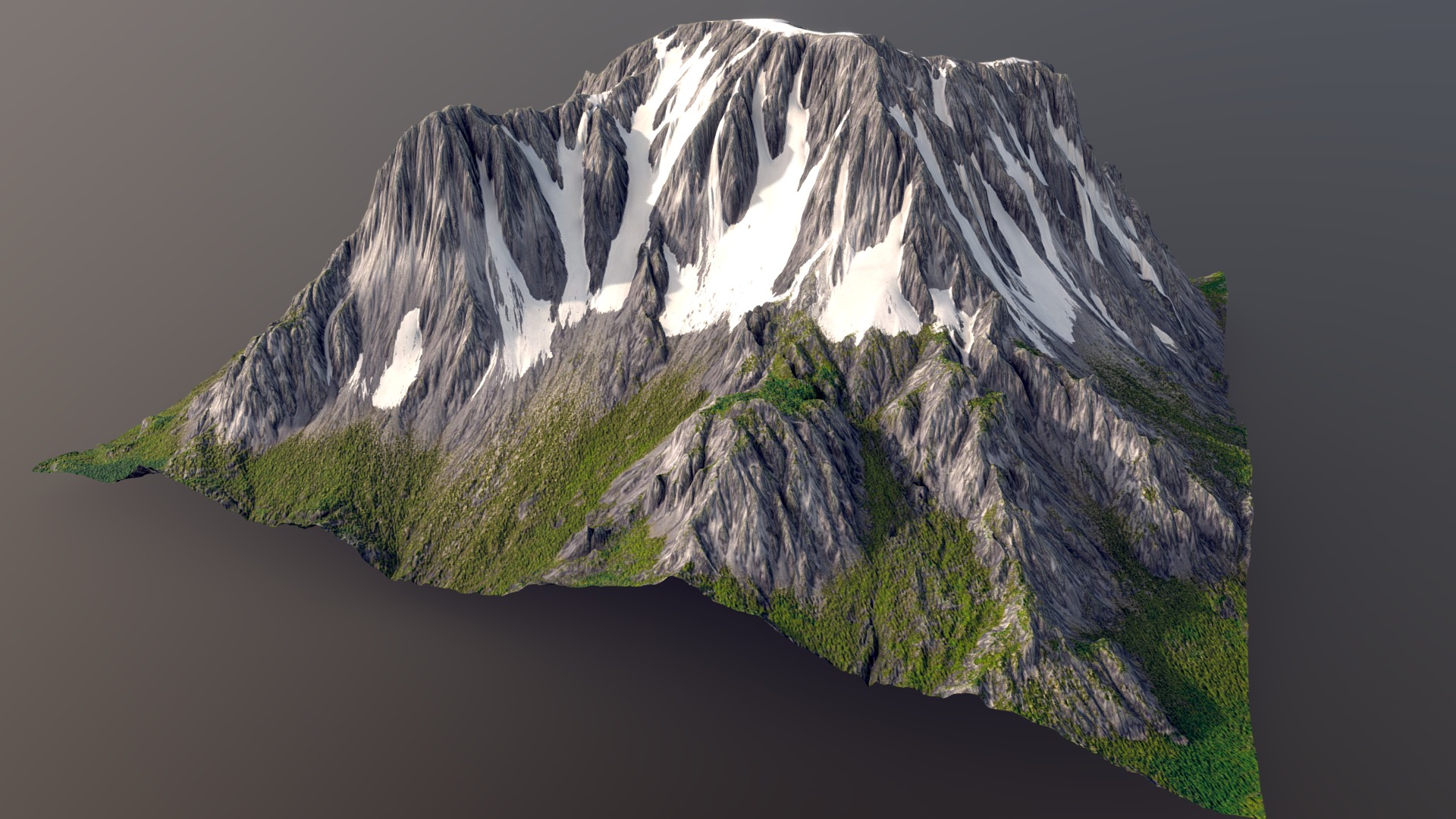 3D model Mountain Peaks Terrain - This is a 3D model of the Mountain Peaks Terrain. The 3D model is about a large rock formation.