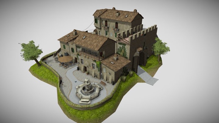 City Scene | Assisi | LowPoly 3D Model