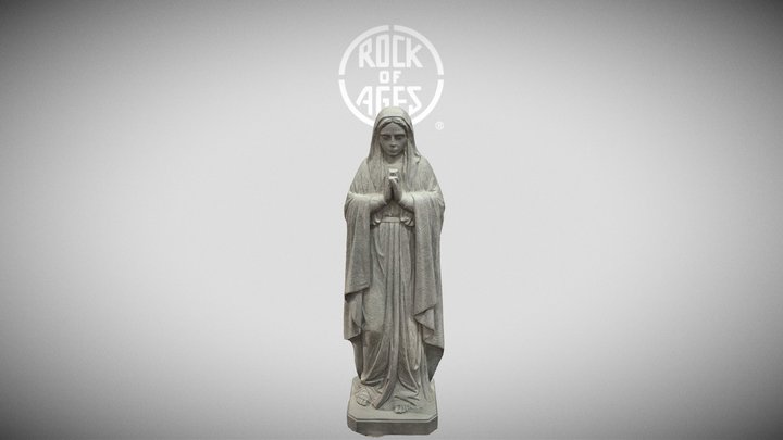 Virgin Mary Sculpture - Blue Gray™ Granite 3D Model