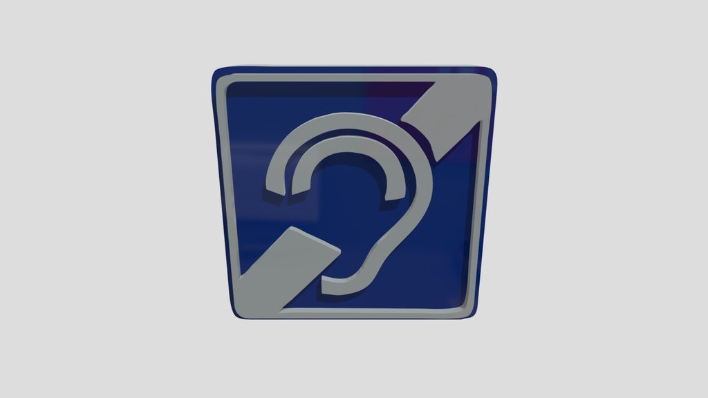Deaf sordo sorda señal de discapacidad 3D