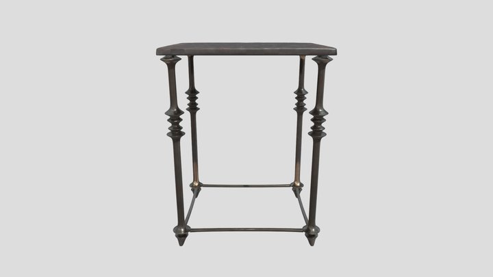 Gothic Wrought-Iron Side Table 3D Model