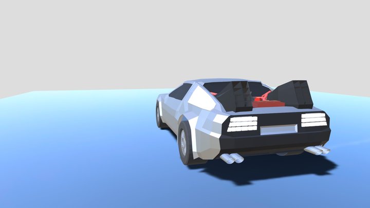 Low Poly DeLorean 3D Model