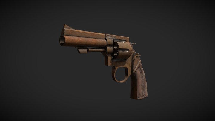 Rusty Revolver 3D Model