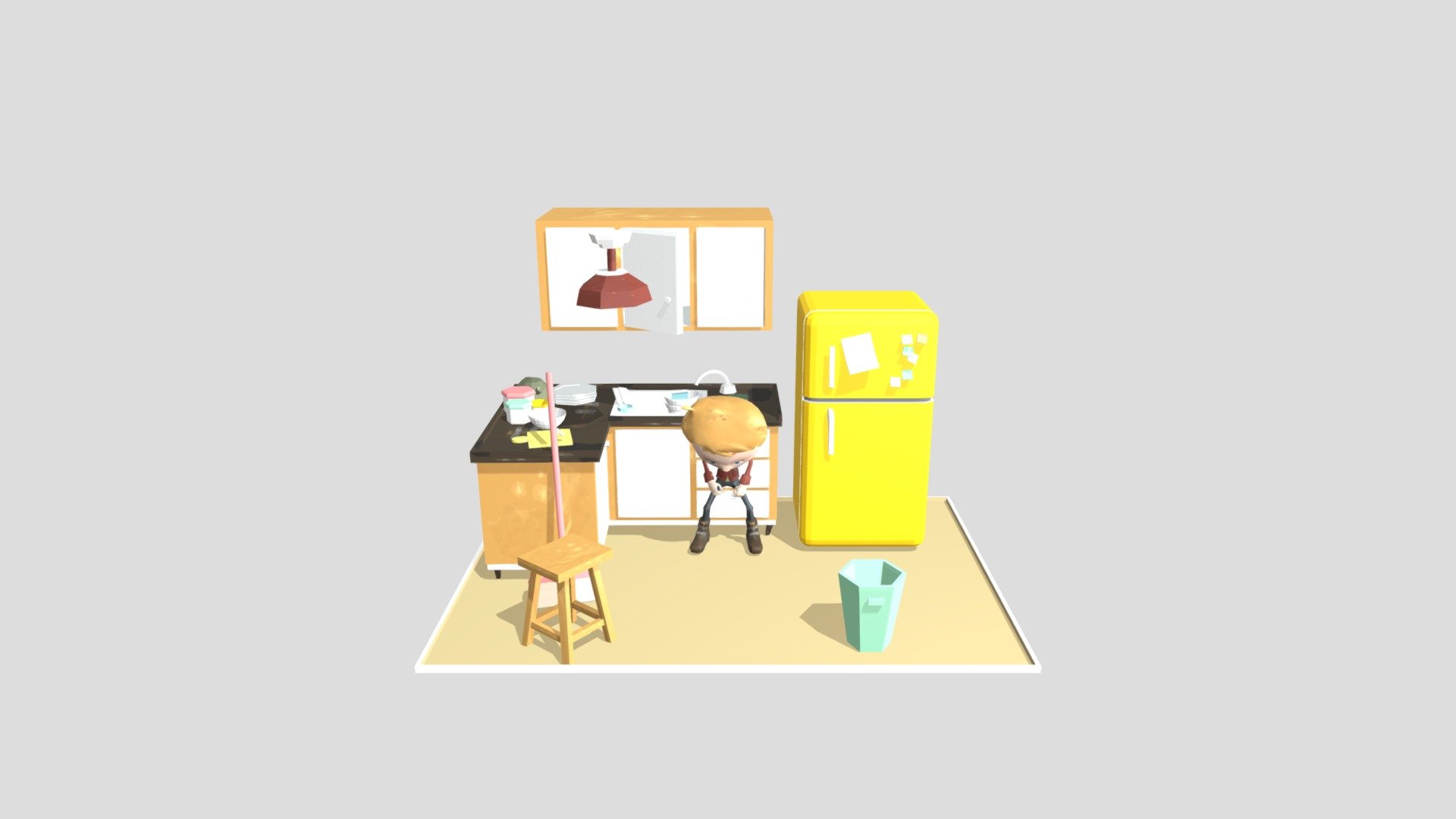 damage kitchen boy