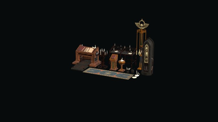 Battle Barge Church Props 3D Model