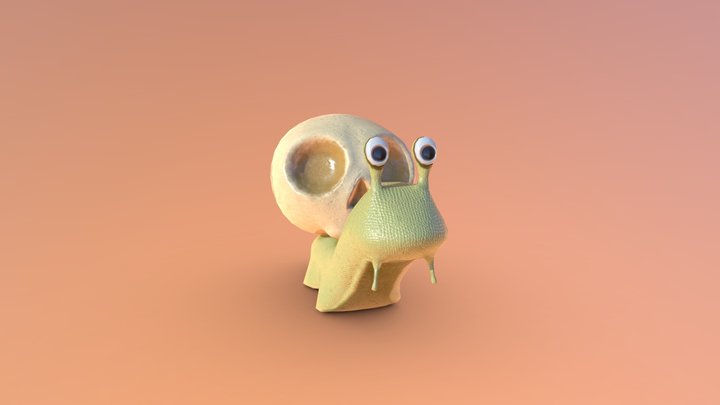 Skull Snail 3D Model