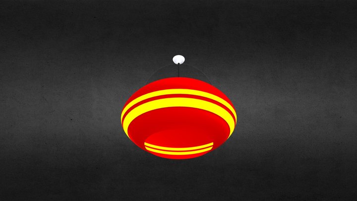 Red ceiling lamp 3D Model