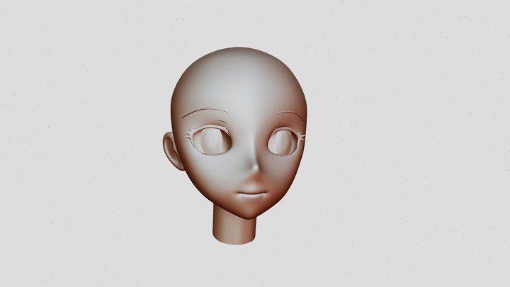 Anime low-Poly Head V2 3D Model