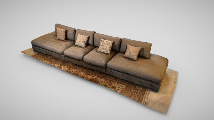 Htech Photoscan | Italian Leather Couch Raw Scan 3D Model