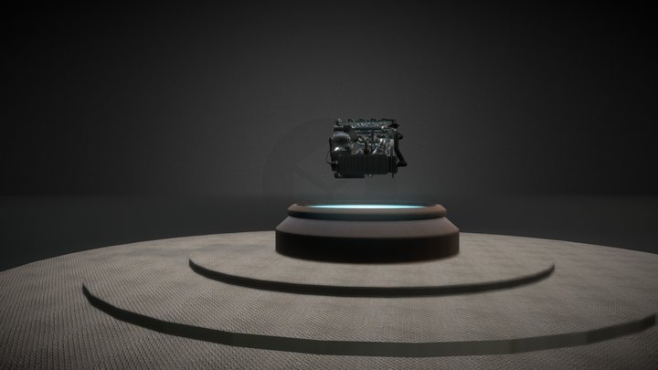 Motor VR Low Poly Szene 2 Textur Reduziert 3D Model
