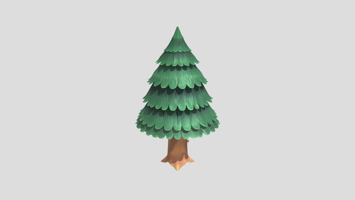 Animal Crossing Pine Tree 3D Model