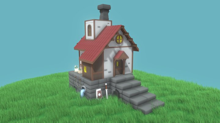 House of the lone knight 3D Model