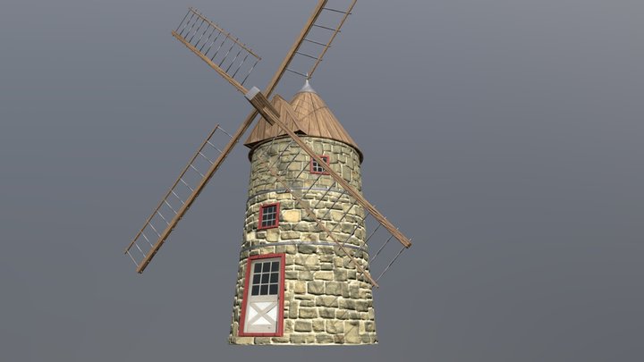 TP1 Textures génériques : Moulin 3D Model