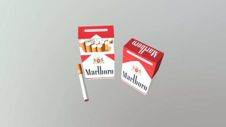 3D cigarette box 3D Model