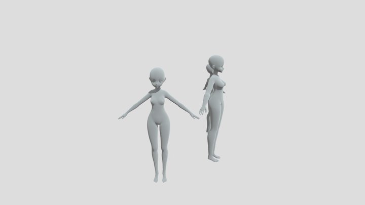 genshin-style-anime-female-base-mesh-for-blender 3D Model