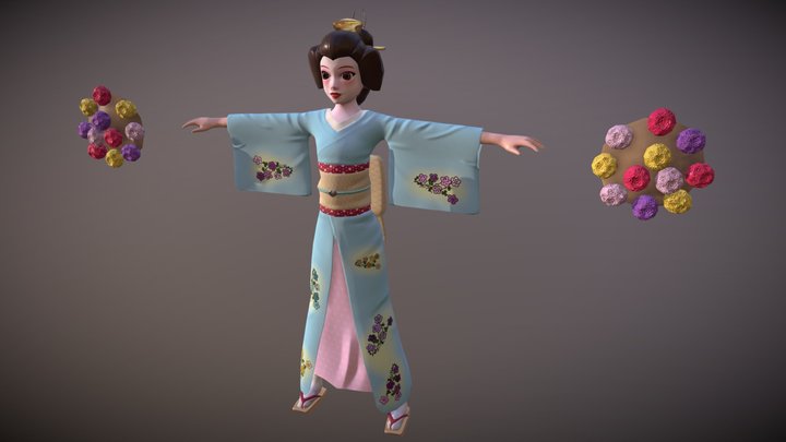 Warrior Geisha 3D Model