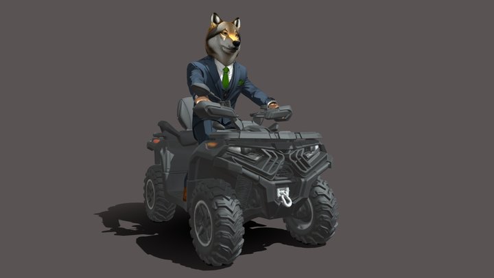 Wolf Gang On XWOLF 700CC- Low Poly – Modelo 3D gratuito STL