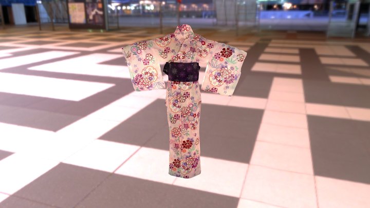 Pink Kimono in Toyko Subway 3D Model