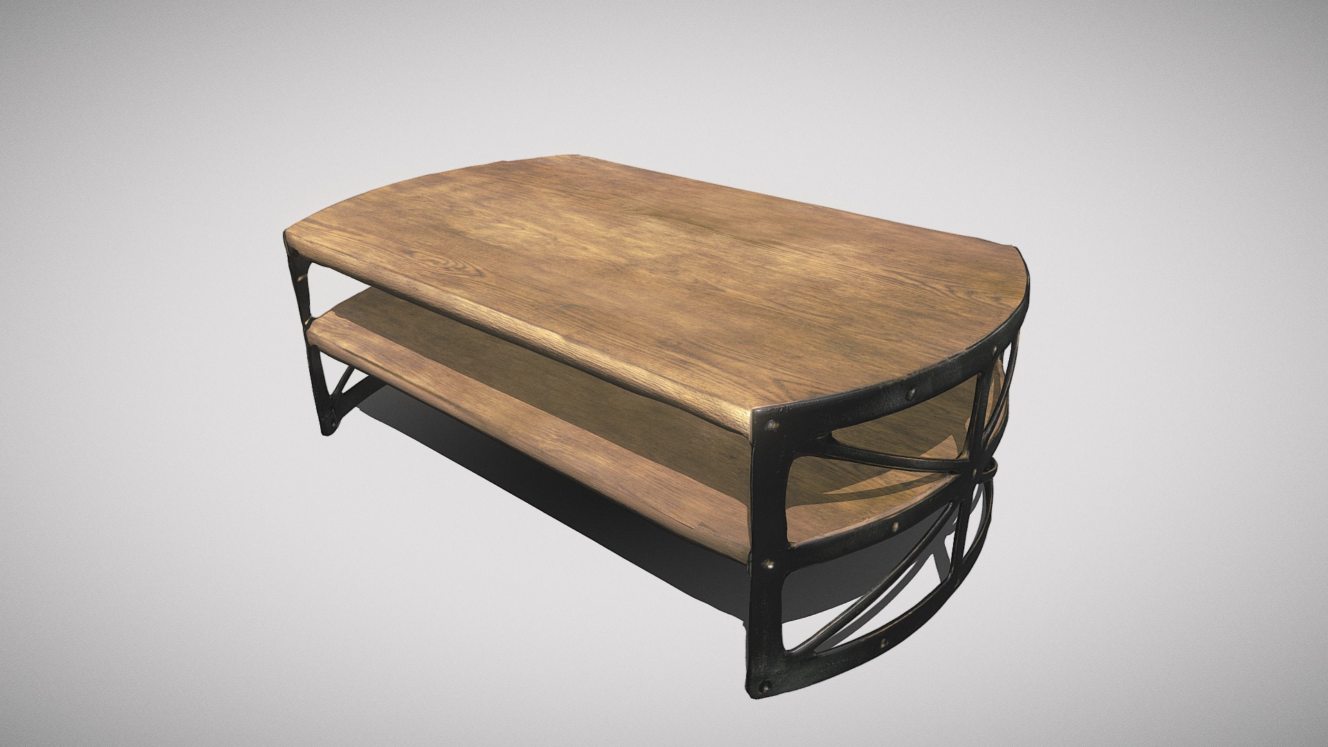 3D model Coffee Table - This is a 3D model of the Coffee Table. The 3D model is about a wooden table with a chair.