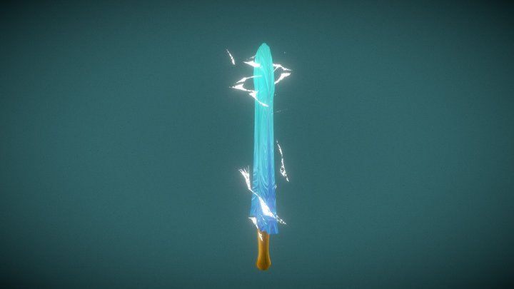 Low Poly Double-sided Sword (Closed) 3D Model