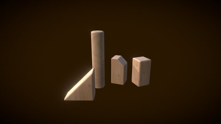 Wooden Blocks 3D Model