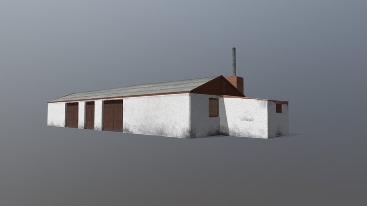 Abandoned Soviet barn 3D Model