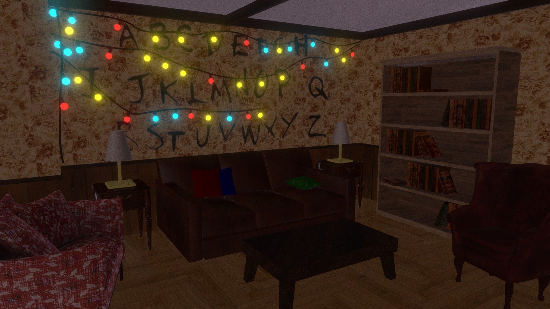 Stranger Thignsy Living Room 3d Model