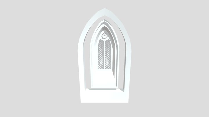 Gothic Window & Frame 3D Model