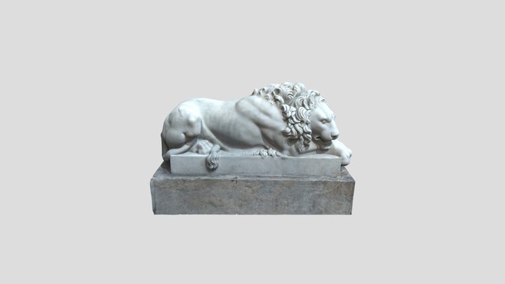 Leão de mármore - marble lion sculpture 3D Model