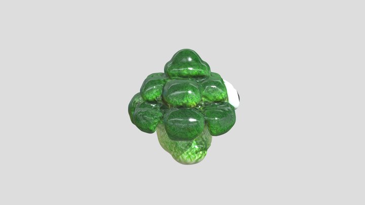 Cute Broccoli With Eyes 3D Model