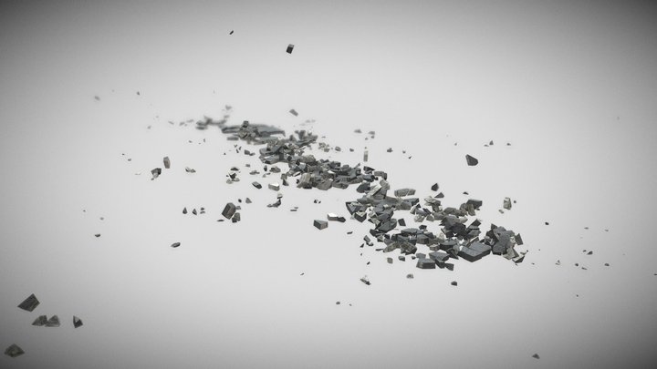 Bomb Crack Ground Line 02 Matte 3D Model