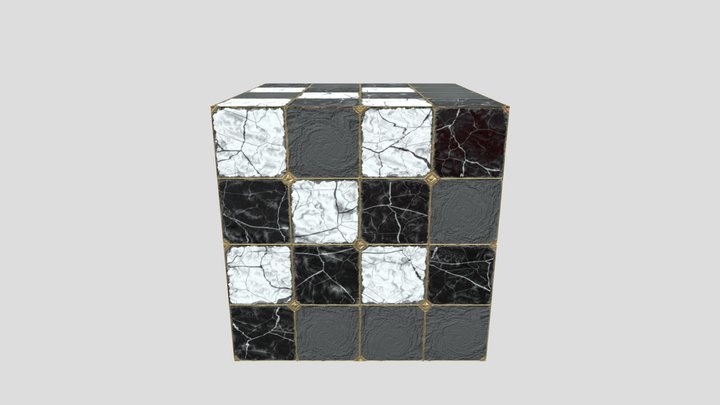 Tile Texture on a Square 3D Model